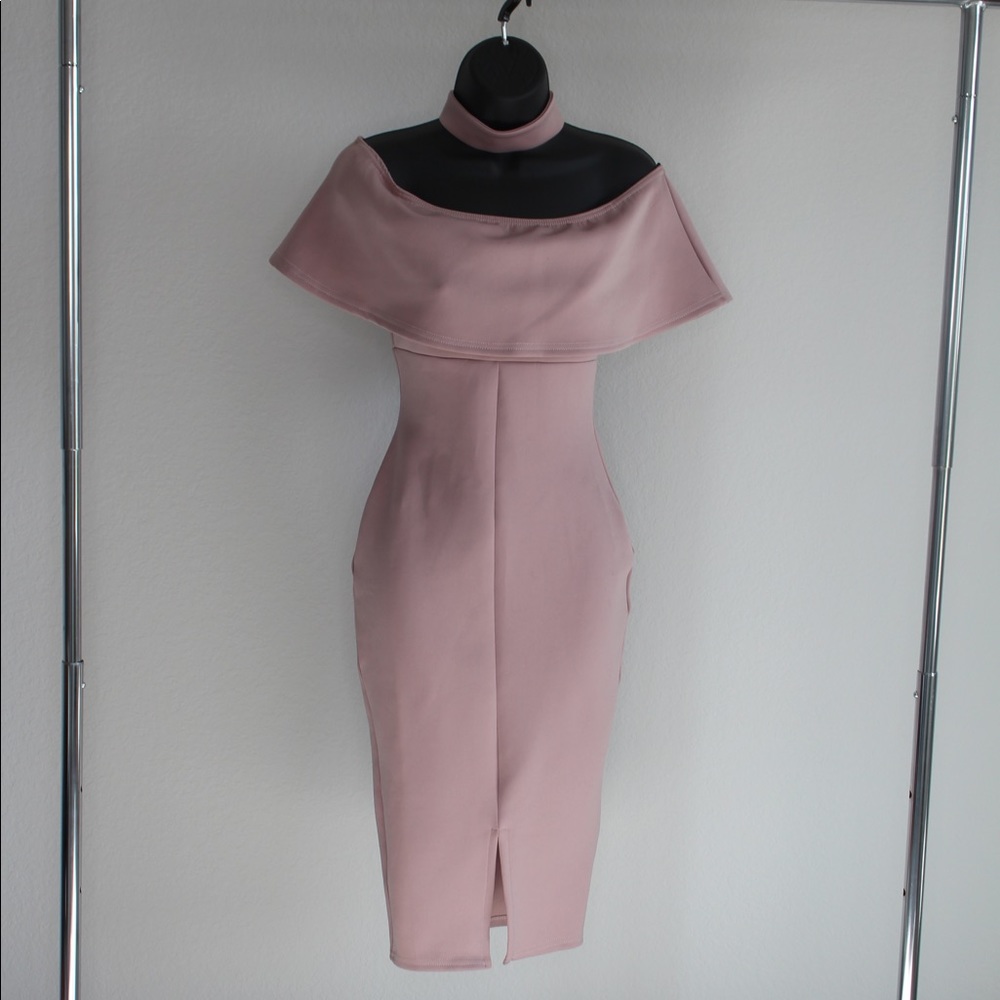Missguided Off the Shoulder Gown with collar